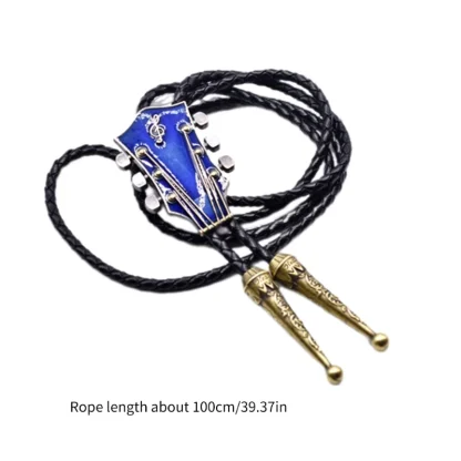 Trendy Western Tie with Guitar Headstock - Image 6