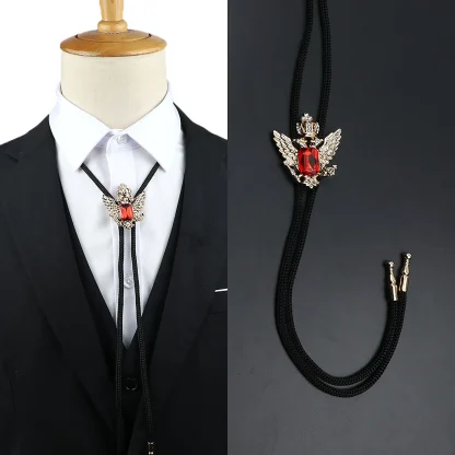 Luxury Retro Bolo Tie with Wing Decor
