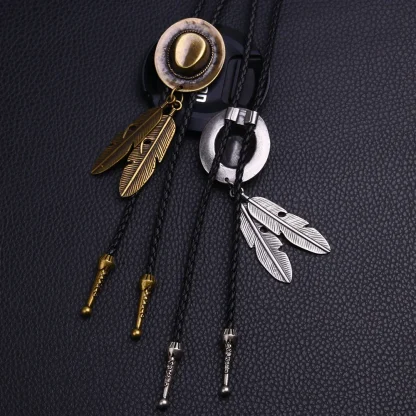 Creative Half Wing Pendant Bolo Tie - Image 2