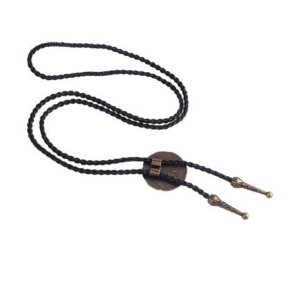 Knotted Western Tie with Round Design - Image 4