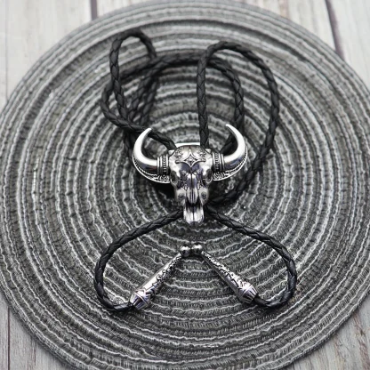 Distinctive Western Tie with Bull Head Design - Image 2