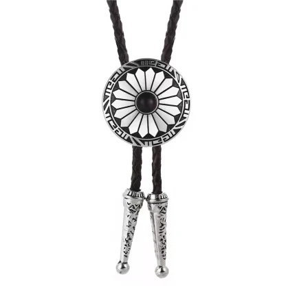 Classic Bolo Tie with Floral Carved Design - Image 8