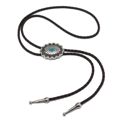 Adjustable Bolo Tie with Stylish Carved Design - Image 2