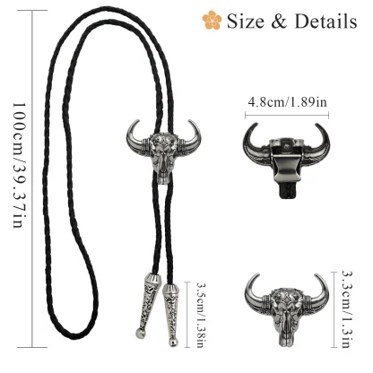 Distinctive Western Tie with Bull Head Design - Image 6