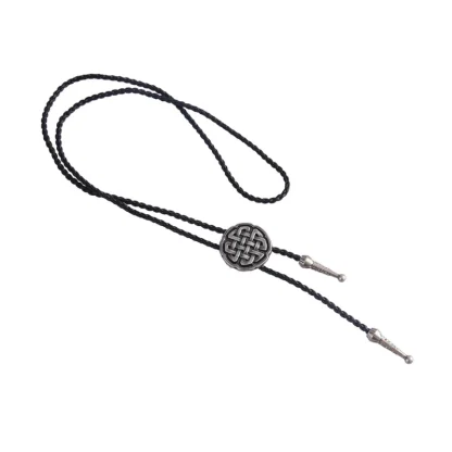 Knotted Western Tie with Round Design - Image 3